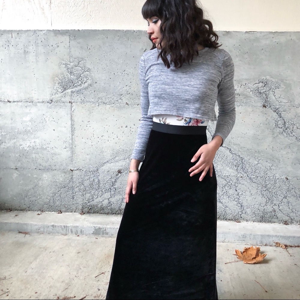 Vintage Velvet Maxi Skirt